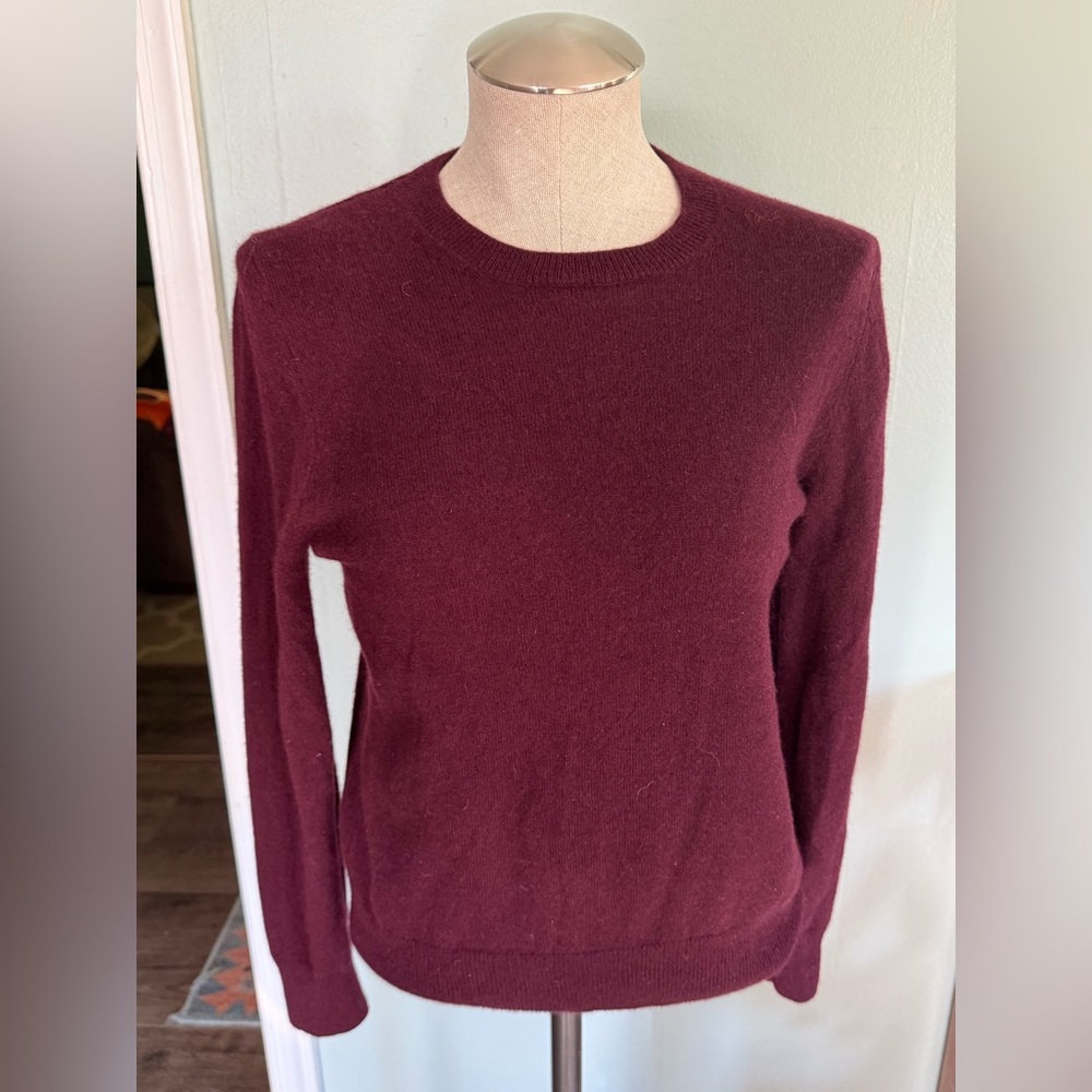 Quince Burgundy Crew Neck Sweater